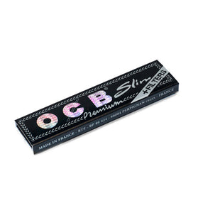 BIBUŁKI OCB BLACK PREMIUM KING SIZE SLIM + USTNIKI PAPIEROWE